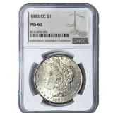 1883-CC Morgan Silver Dollar NGC MS62