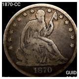 1870-CC Seated Liberty Half Dollar NICELY CIRCULAT