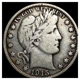 1915-D Silver Barber Half Dollar LIGHTLY CIRCULATE