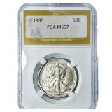 1935 Walking Liberty Half Dollar PGA MS67