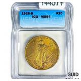 1926-S $20 Gold Double Eagle ICG MS64