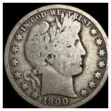 1900-S Silver Barber Half Dollar NICELY CIRCULATED