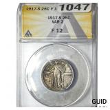 1917-S Standing Liberty Quarter ANACS F12 Var 2