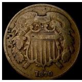 1870 Bronze 2 Cents NICELY CIRCULATED