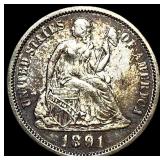 1891-O Silver Seated Liberty Dime  UNCIRCULATED