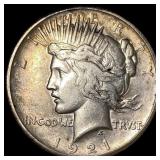 1921 Silver Peace Dollar NEARLY UNCIRCULATED