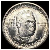 1946 Silver Half Dollar Booker T. Washington GEM B