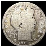 1901-S Silver Barber Half Dollar NICELY CIRCULATED