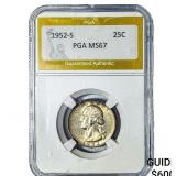 1952-S Washington Silver Quarter PGA MS67