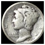 1921 Silver Mercury Dime NICELY CIRCULATED