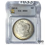 1921-S Morgan Silver Dollar ICG MS64