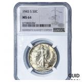 1945-S Walking Liberty Half Dollar NGC MS64