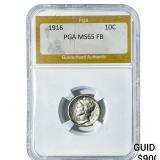 1916 Mercury Silver Dime PGA MS65 FB