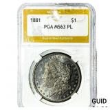 1881 Morgan Silver Dollar PGA MS63 PL