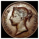 1862 Straits Settlements Copper 1 Cent CHOICE AU