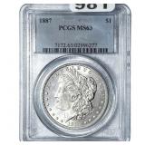 1887 Morgan Silver Dollar NGC MS63