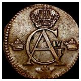 1808 Sweden Copper 1/4 Skilling CHOICE AU