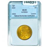 1907 $10 Gold Eagle NNC MS65 No Periods