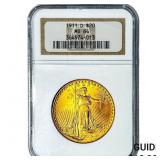 1911-D $20 Gold Double Eagle NGC MS64