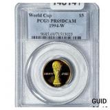 1994W 1/4oz Gold Commemorative $5-World Cup PR69