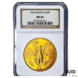 1945 Mexico 1.2057oz Gold 50 Pesos NGC MS64