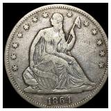 1864 Seated Liberty Half Dollar NEARLY UNCIRCULATE