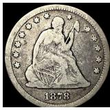 1878-CC Silver Seated Liberty Quarter LIGHTLY  CI
