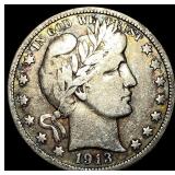 1913 Silver Barber Half Dollar LIGHTLY  CIRCULATE