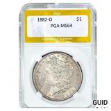 1882-O Morgan Silver Dollar PGA MS64