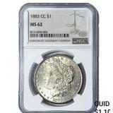 1883-CC Morgan Silver Dollar NGC MS62