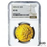 1876-CC $20 Gold Double Eagle NGC XF45