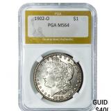 1902-O Morgan Silver Dollar PGA MS64