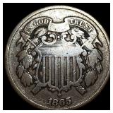 1865 Two-Cent Piece NEARLY UNCIRCULATED