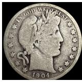 1904-S Silver Barber Half Dollar NICELY CIRCULATED