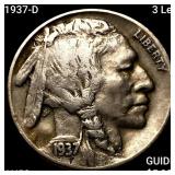 1937-D 3 Leg Buffalo Nickel CLOSELY UNCIRCULATED