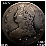 1839-O Capped Bust Half Dollar ABOUT UNCIRCULATED