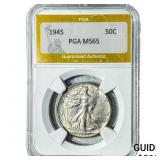 1945 Walking Liberty Half Dollar PGA MS65