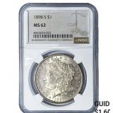 1898-S Morgan Silver Dollar NGC MS62