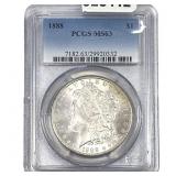 1888 Morgan Silver Dollar PCGS MS63