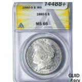 1880-S Morgan Silver Dollar ANACS MS66