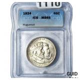 1924 Huguenot Half Dollar ICG MS65