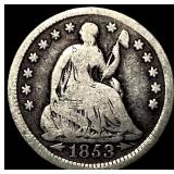 1853 Arrows Silver Seated Liberty Half Dime  NICE