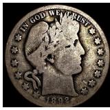 1892-S Silver Barber Half Dollar NICELY  CIRCULAT