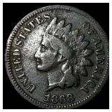 1868 CLOSED DATE Indian Head Cent LIGHTLY  CIRCUL