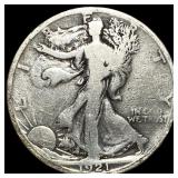1921-S Silver Walking Liberty Half Dollar  LIGHTL