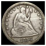 1856 Silver Seated Liberty Quarter NEARLY  UNCIRC