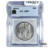1936-D Walking Liberty Half Dollar ICG MS67