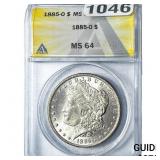 1885-O Morgan Silver Dollar ANACS MS64