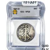 1921-D Walking Liberty Half Dollar ICG VF25