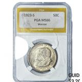 1923-S Monroe Half Dollar PGA MS66